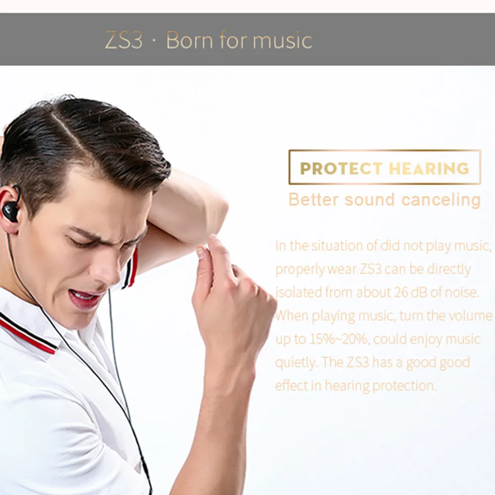 KZ ZS3 износ наушники гарнитура двойной бас HIFI наушники-вкладыши телефон гарнитура для спорта и телефона auriculares con кабель Прямая поставка