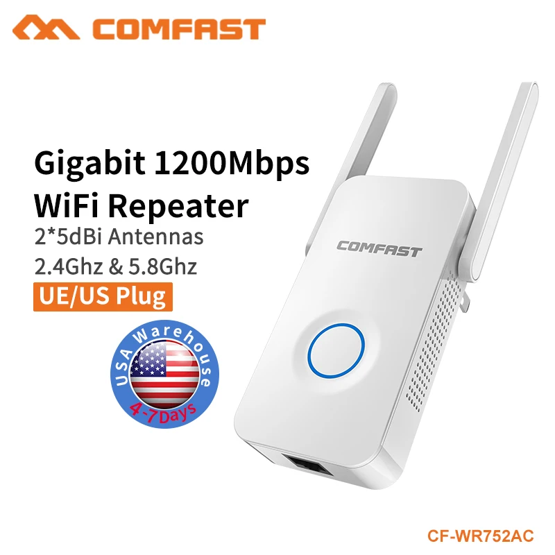 COMFAST 1200 Мбит/с AC Wifi повторитель 5,8G двухдиапазонный беспроводной расширитель сигнала Усилитель AC точка доступа Wifi расширитель CF-WR752AC