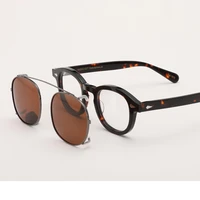 johnny depp glasses clip on sunglasses polarized lens men women acetate optical glasses frame brand design sq007