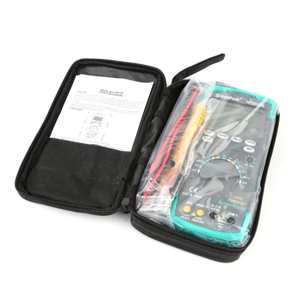 HoldPeak hp 890DN светодиодный цифровой мультиметр DMM с детектор ncv напряжение тока