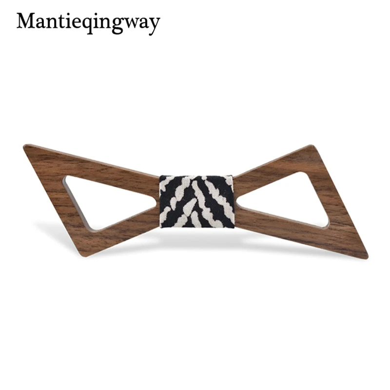Мужской галстук ручной работы в полоску Mantieqingway деревянный бабочка клетку для
