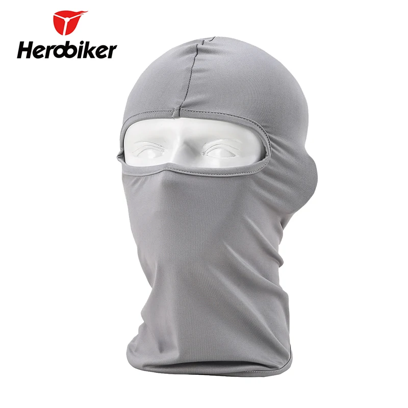 HEROBIKER мотоциклетная маска для лица термальная синтетическая шелковая ультра тонкая Лыжная маска для лица капюшон шлем Балаклава Шляпа головной убор мотоцикл - Цвет: light gray
