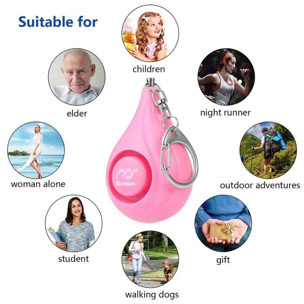 Брелок с тревогой для самообороны женщин и детей 125 дБ 3 батарейками