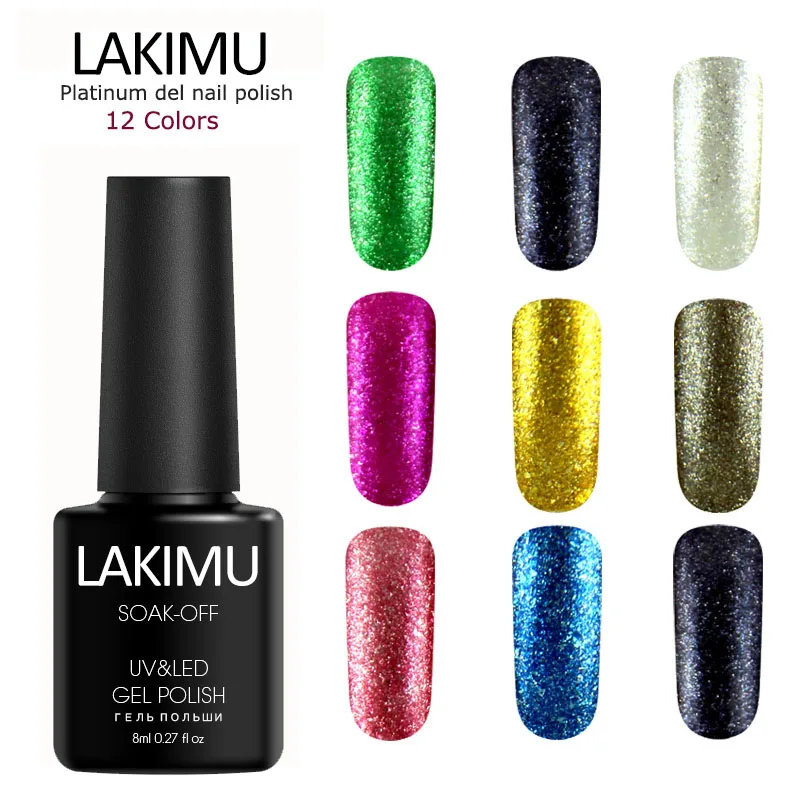 LAKIMU супер шикарный Платиновый акриловый гель лак для ногтей Блестящий