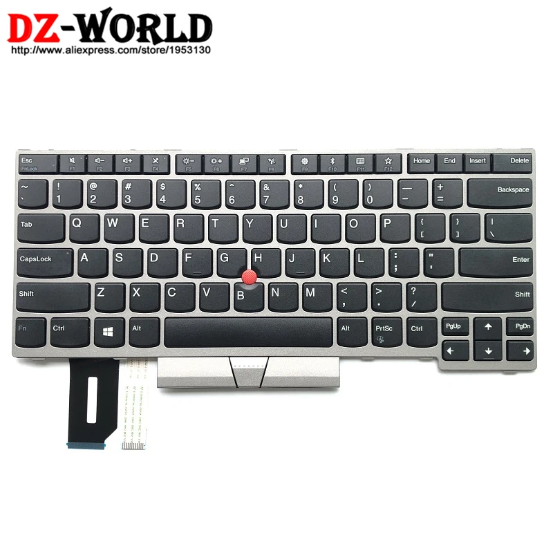 

New Original Silver US English Keyboard for Lenovo Thinkpad E480 E490 T480S L480 T490 T495 L380 L390 Yoga L490 P43s Laptop