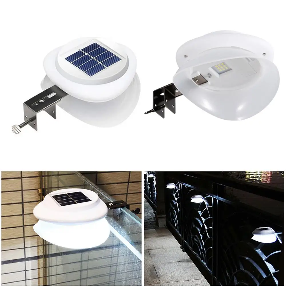 Солнечный забор светильник s Модернизированный 9 светодиодов желоб Открытый