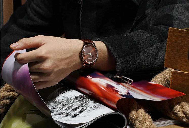 Горячие Продаем Марка кожаным ремешком для мужские человек моды Стиль кварцевые