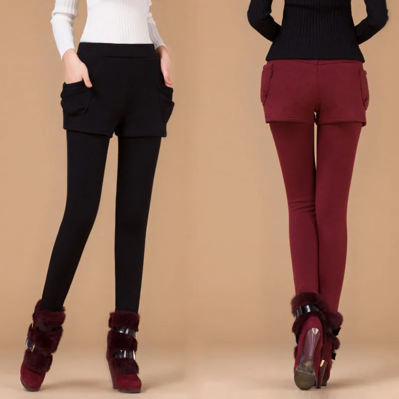 Новинка Лидер продаж женские осенние леггинсы короткие штаны из двух частей