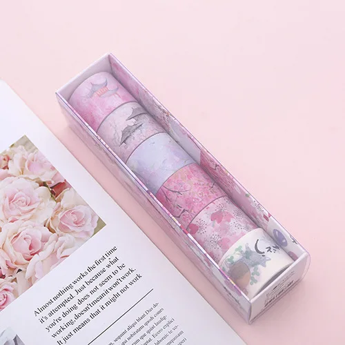 

Pink Cherry blossoms Washi Tape Set Macaroon candy color Adhesive Tape DIY Scrapbooking Sticker Label Masking