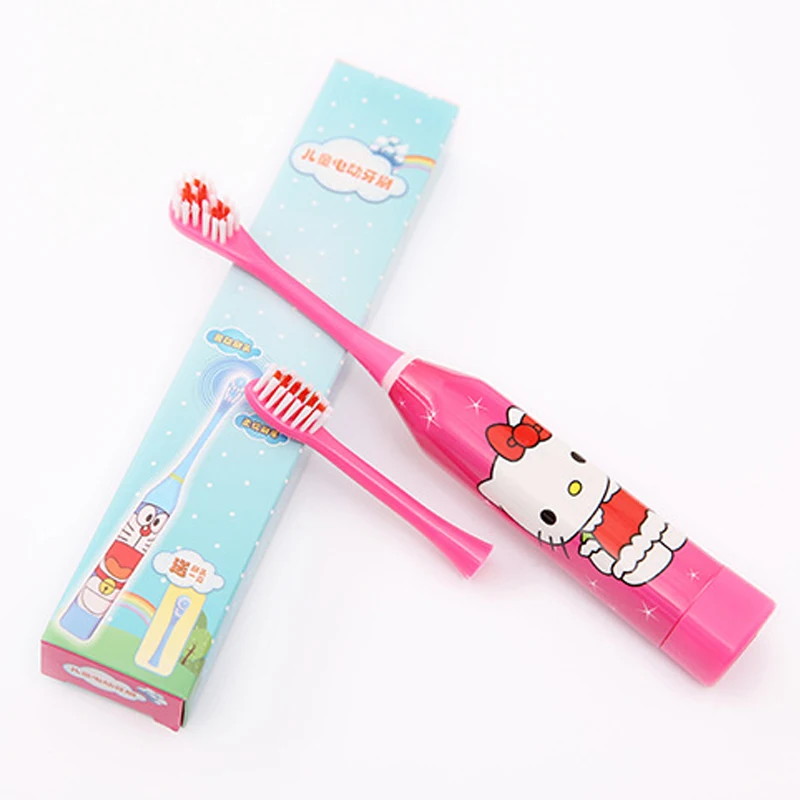 Дети Электрический Зубная щётка мультфильм шаблон Двусторонняя зубная щетка