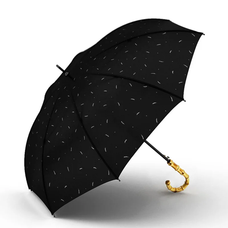 black with pattern OLYCAT большой бамбука зонтик Дождь 8 K ветрозащитный полуавтоматический длинной ручкой Зонты Для мужчин Для женщин бренд эпонж ткань зонтик Paraguas - Цвет: black with pattern
