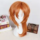 Короткие вьющиеся коричнево-оранжевые парики Bungo Stray Dogs, чуя, накахара, чууя, термостойкие волосы, костюм для косплея, парик + парик фриен, Кепка