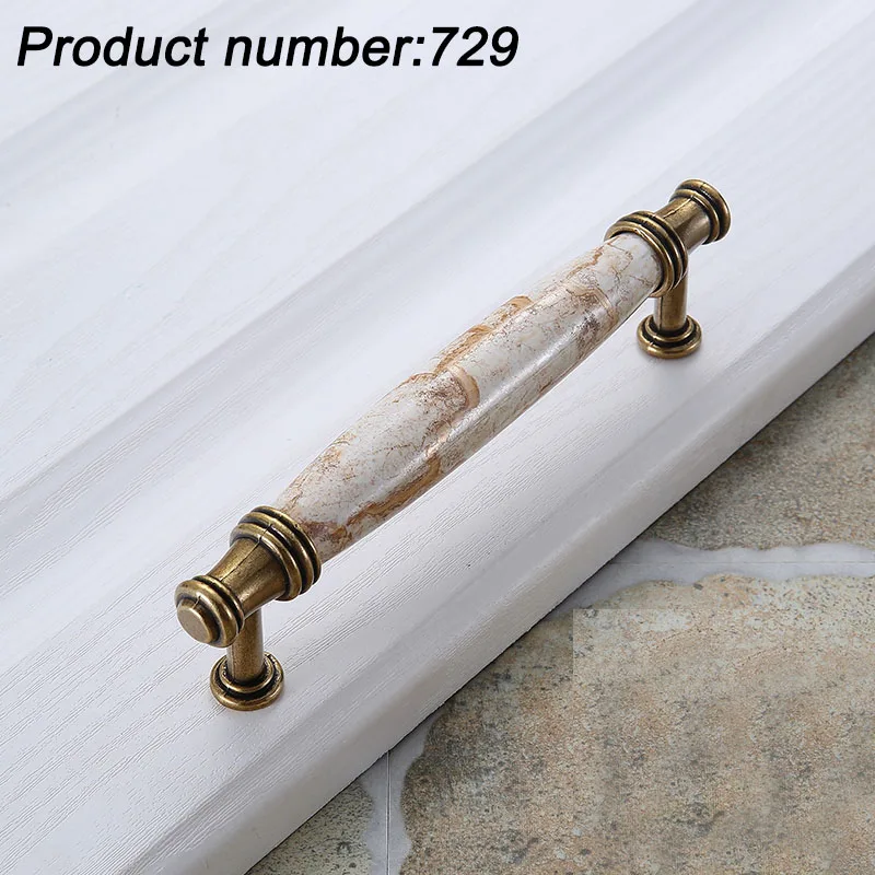 729-128mm marble AOBT керамические ручки, дверные ручки для шкафа, Европейский шкаф для одежды,, модная мебель, современный минималистичный китайский ящик - Цвет: 729-128mm marble