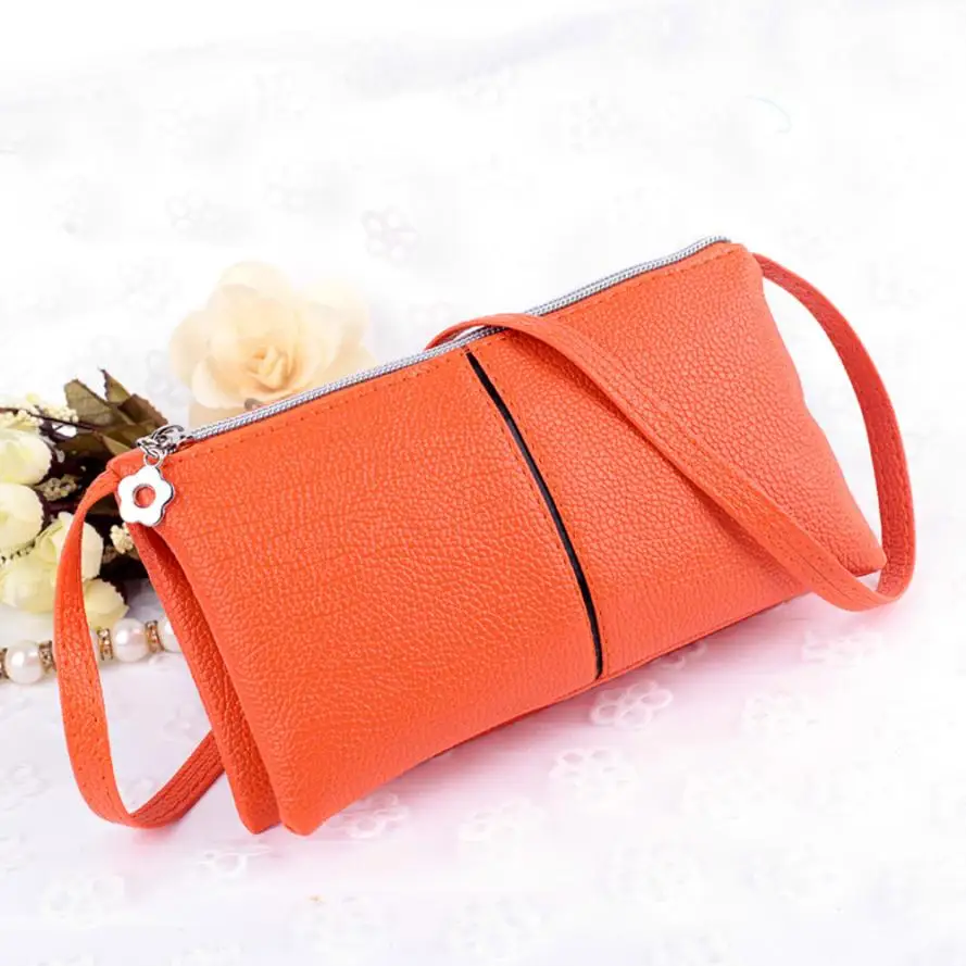 2017 Женский двойной кошелек на молнии искусственная кожа сумки сумочка сумка