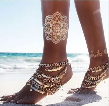 Горячие временные татуировки золото продукты секса ожерелье браслет