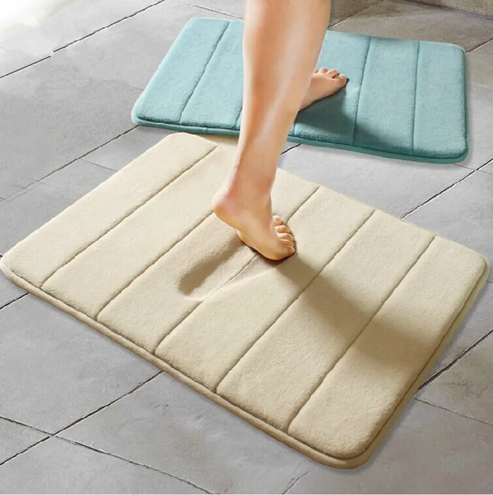 NiceRug Top Quality Memory Foam Water-absorbing Non-Slip Soft Striped Bath Mat Carpet Floor Mats Luxurious Ru | Дом и сад