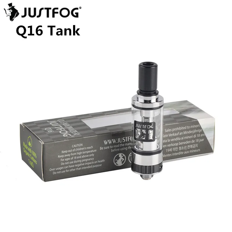 100% Оригинальный атомайзер Justfog Q16 2 0 мл 1 6 Ом стеклянный бак пирекс клиромайзер для