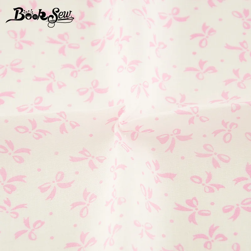 Booksew с розовым бантом хлопчатобумажная ткань для шитья рукоделия куклы Telas белая
