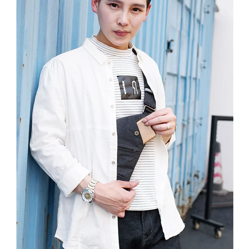 Мужская нагрудная сумка слинг с одним плечевым ремнем рюкзак туристические