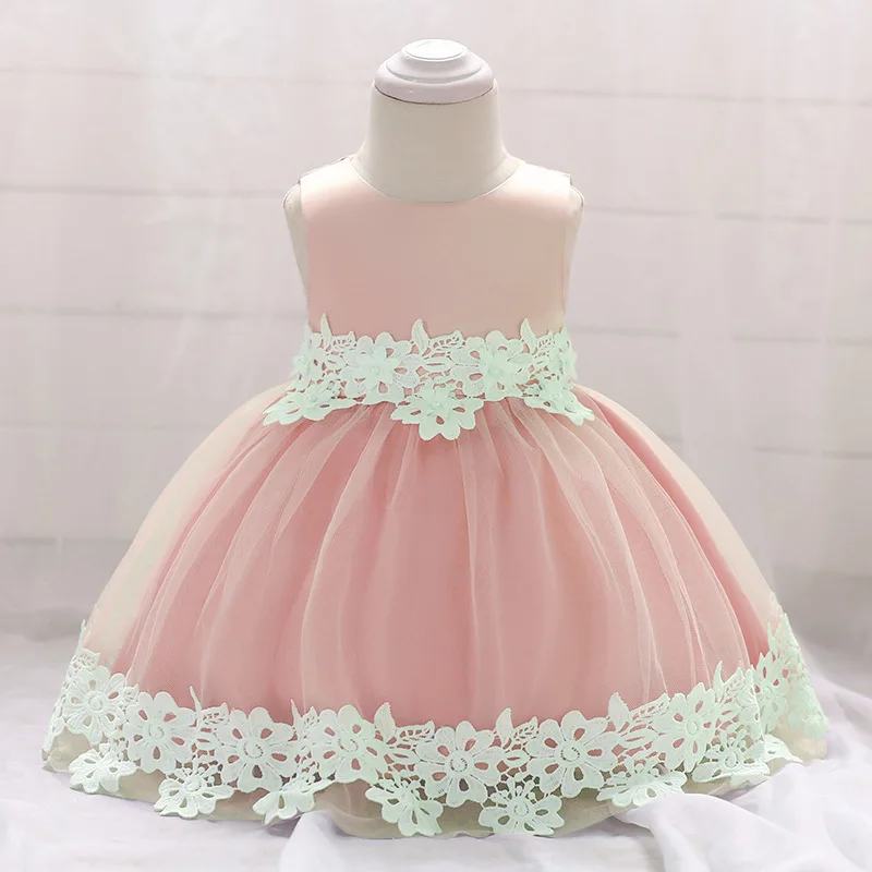 Flower Baby Girl Dress 2018 Infant First Birthday Party Dresses Princess Cute Sleeveless Christening Ball Gown | Детская одежда и