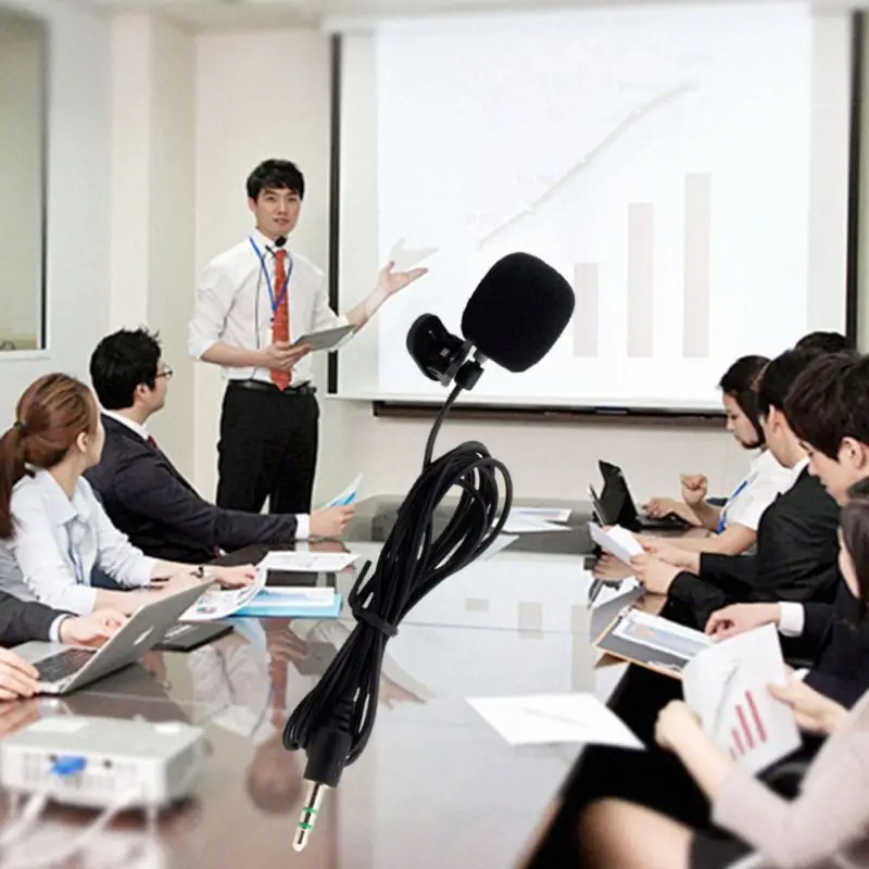 Portable Mini Wired Microphone Collar Clip-on Lavalier Neck Mic For Lectures Teaching Lessons Education | Электроника