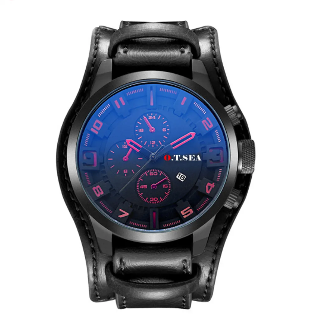 Часы otoky мужские часы Reloj Hombre 2019 новые модные с тремя календарем глазами кожаный