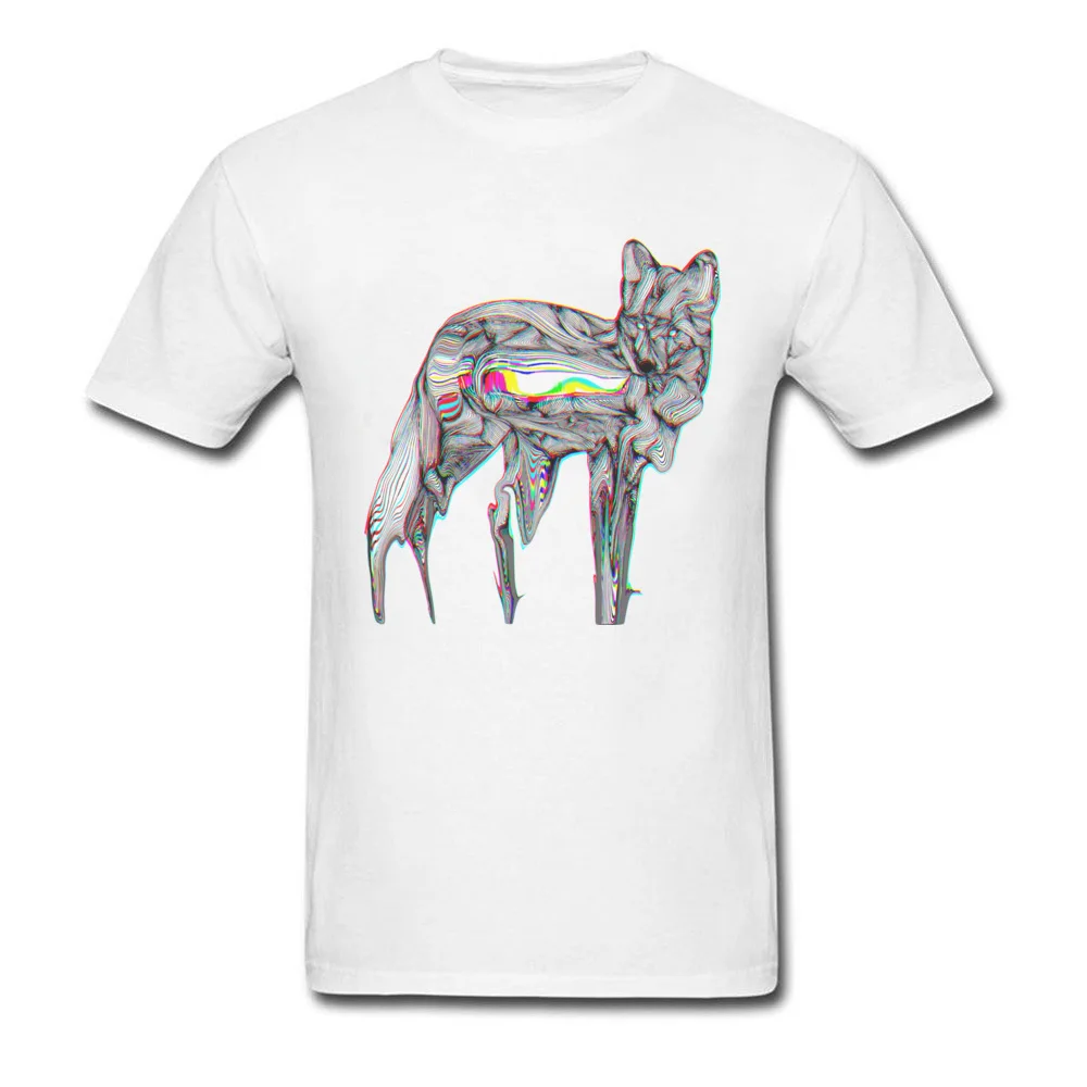 Glitch Fox 100% хлопок повседневные топы рубашки милые мужские футболки с коротким