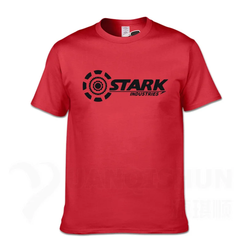 Red 2 Безупречные отрасли футболки Tony Stark iron man летние брендовые хлопковые футболки 16 цветов повседневные футболки с короткими рукавами для фитнеса - Цвет: Red 2
