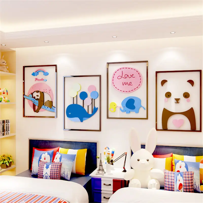 Детская спальня мультфильм настенная наклейка комната украшения 3D наклейки