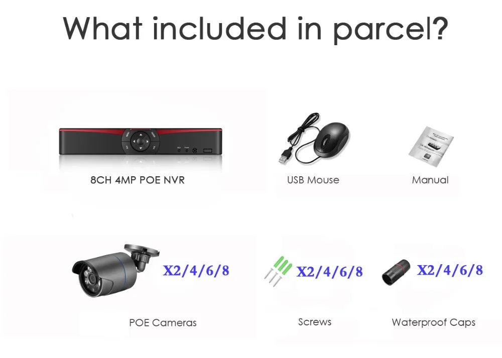 Gadinan 8CH 4MP HDMI POE NVR комплект CCTV система безопасности 4.0MP 3.0MP наружная аудио запись ip-камера комплект видеонаблюдения 2 ТБ HDD