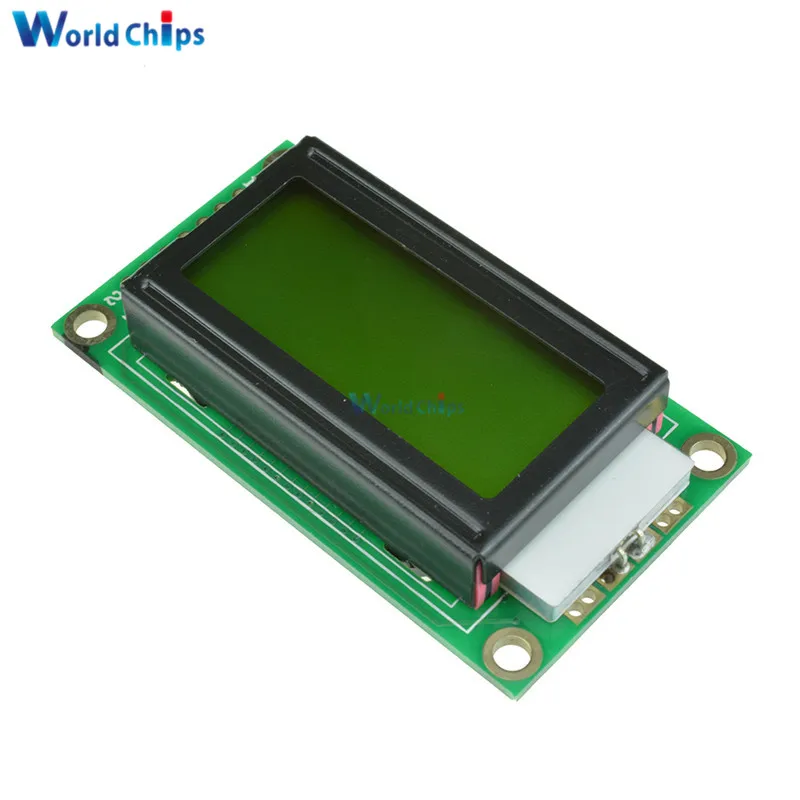 Желтый 0802 ЖК-дисплей 8x2 персонажа ЖК-дисплей Дисплей модуль 5V LCM для Arduino Raspberry pi