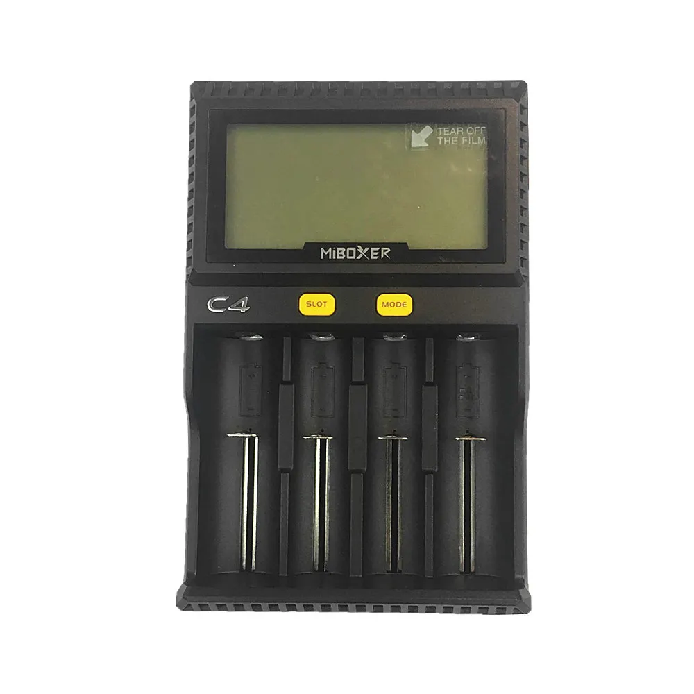 Miboxer C4 lcd Смарт зарядное устройство для литий-ионных IMR INR ICR LiFePO4 18650 14500 26650 AAA батареи 100-800 mAh