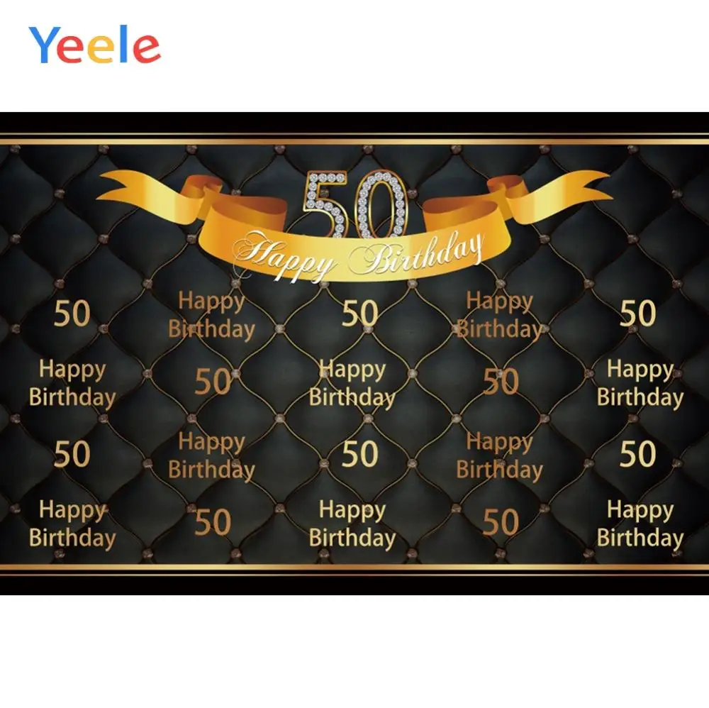 Yeele 50th с днем рождения Золотая лента простой элегантный фон для фотосъемки