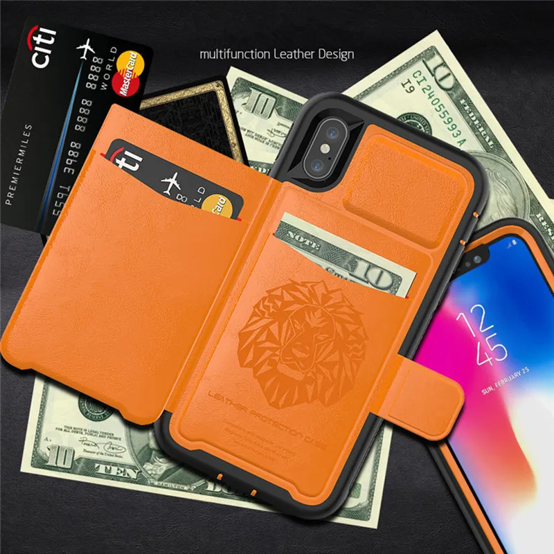 Роскошный магнитный держатель для карт чехол-подставка iPhone 11 Pro XS MAX XR X 8 7 6 6s Plus