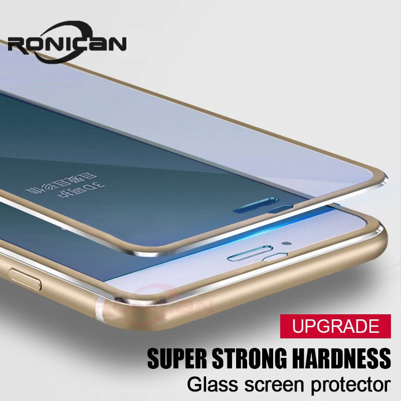 RONICAN для iPhone 8 Plus 3D изогнутая титановая кромка закаленное стекло полное покрытие