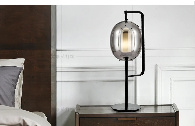 Nordic post-modern table lamp Creative glass simple designer bedroom desktop model room bedside art | Лампы и освещение