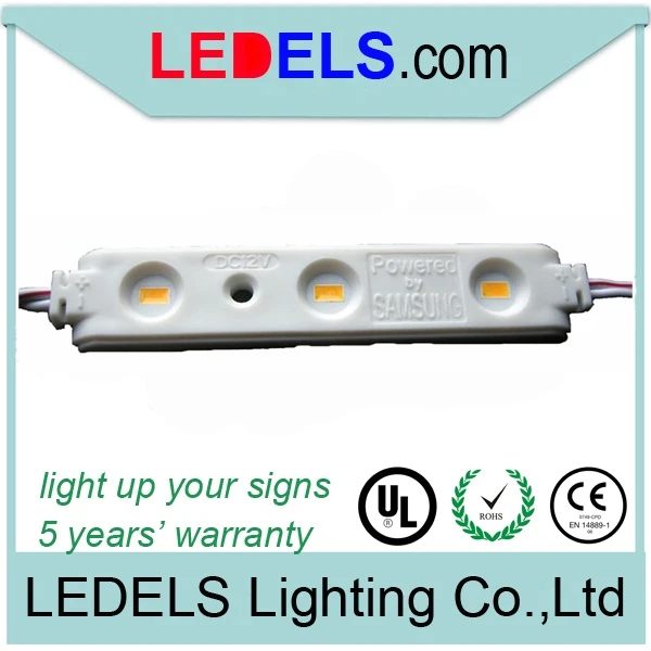 

1.2w 12v 120LM 3leds 5630 samsung led module for light box and channel letter whose depth from 12~20cm
