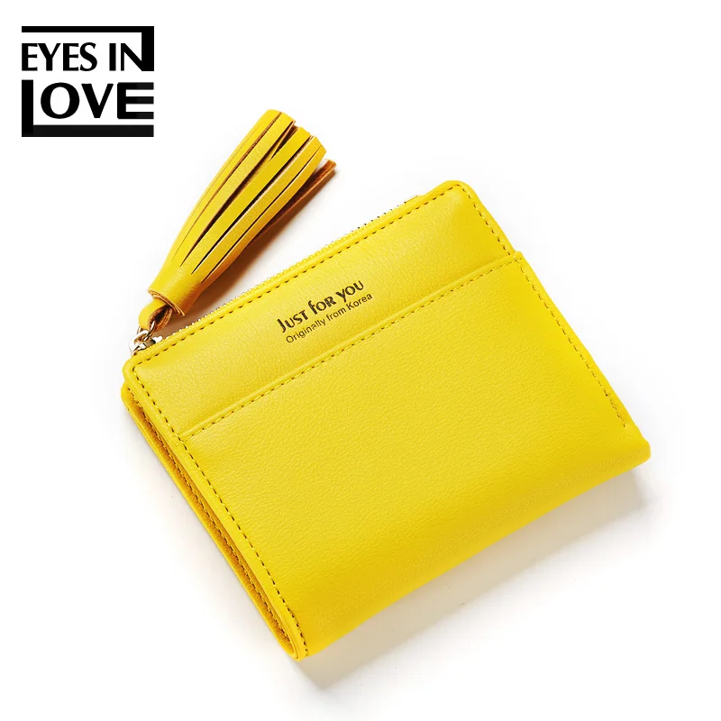 2018 Мода кисточкой короткие Для женщин кожаный бумажник ежедневно простые сумки