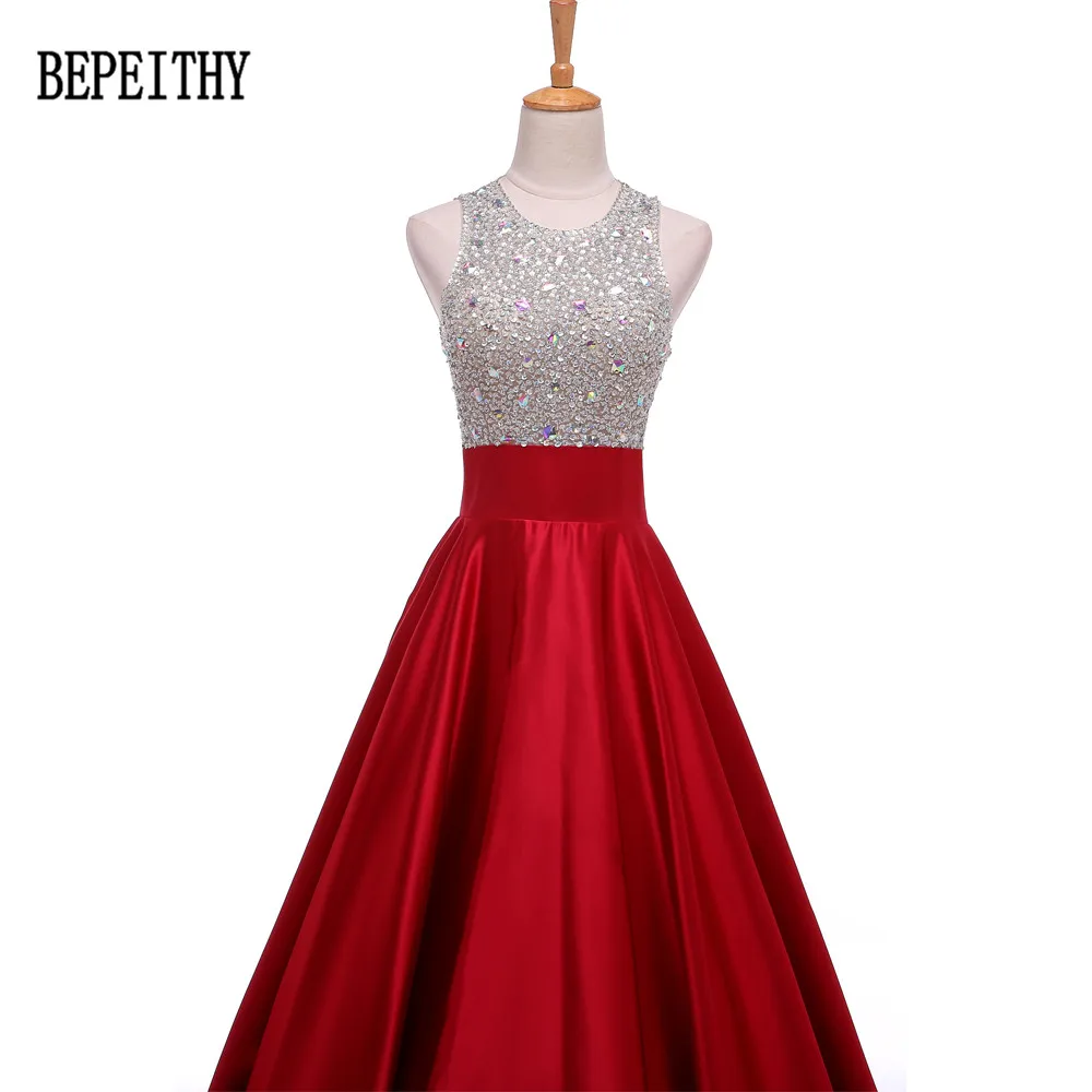 BEPEITHY, дизайн, vestido de festa, Замочная скважина, бисер, ТРАПЕЦИЕВИДНОЕ платье для выпускного вечера, бордовые атласные вечерние платья, Длинные