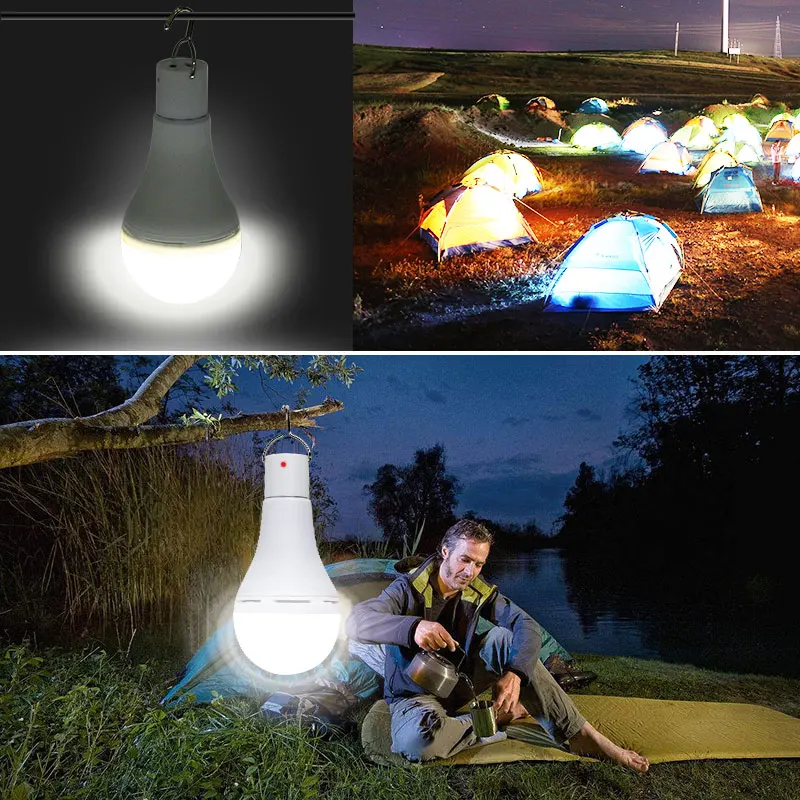 

Outdoor Solar Bulb 7W 9W 5 Modes Conservation Solar Lamp USB Rechargeable Tent Bulb Light Energy Saving Solar Power Light