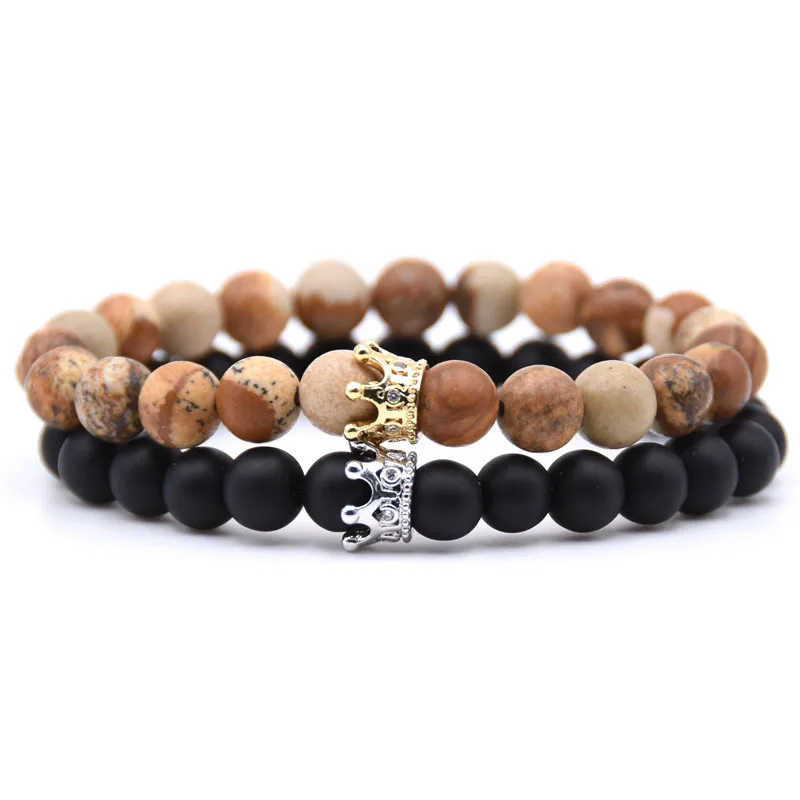 Noter 2 шт./компл. натуральный камень браслет для мужчин и женщин в паре из бисера Micro