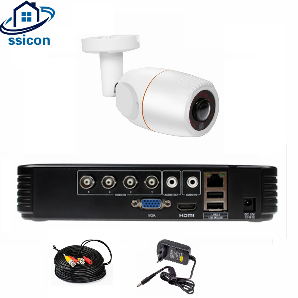 SSICON 4CH 1080N AHD DVR комплект CCTV система 1 шт. 1080P AHD пуля рыбий глаз ИК Камера Безопасности 2MP наружный комплект видеонаблюдения