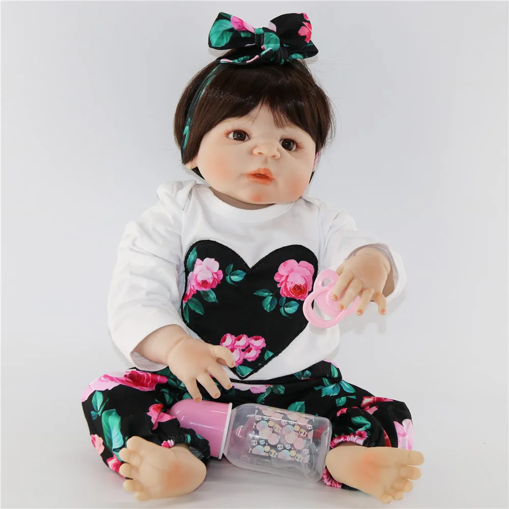 

DollMai Reborn full silicone baby dolls alive 23"57cm newborn girl toddler bebe bonecas reborn corpo de silicone doll gift