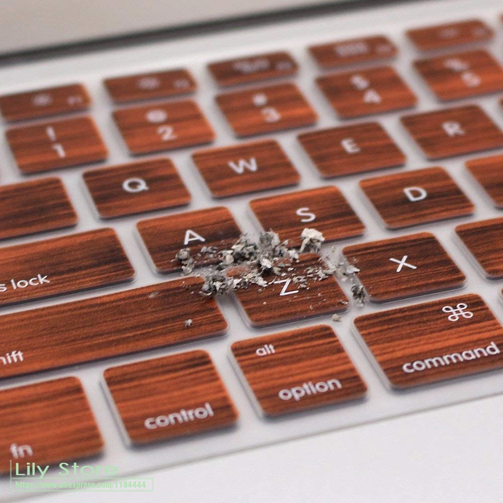 Чехол для клавиатуры из твердой древесины MacBook Air 13 3 силиконовый чехол Pro 15 с или