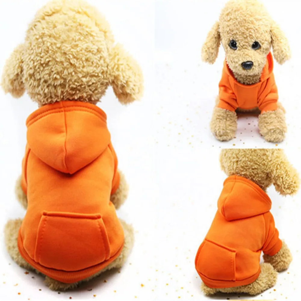 2018 Спортивная однотонная толстовка с капюшоном для маленьких собак модная