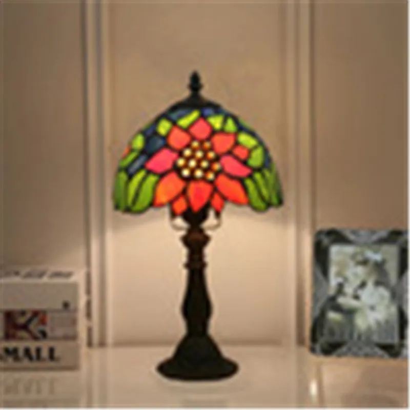 Античная Настольная лампа прикроватный Спальня настольные лампы Тиффани E27