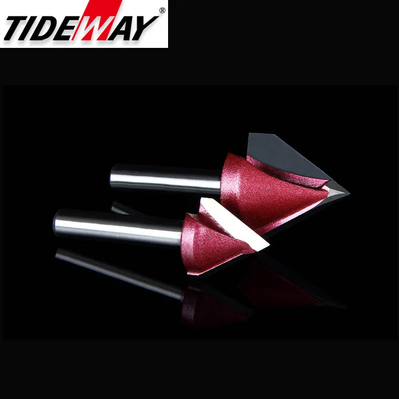 Tideway 1 шт. 6 мм хвостовик V бит ЧПУ 3D фрезы для дерева твёрдый карбид-вольфрамовый 60 90 120 150 Deg для обработки дерева и ДСП фреза