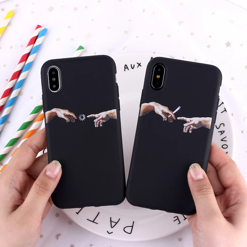 Mona Lisa Art David Line мягкий матовый чехол для телефона с рисунком конфет iPhone 12 11 7 7Plus 6S 8