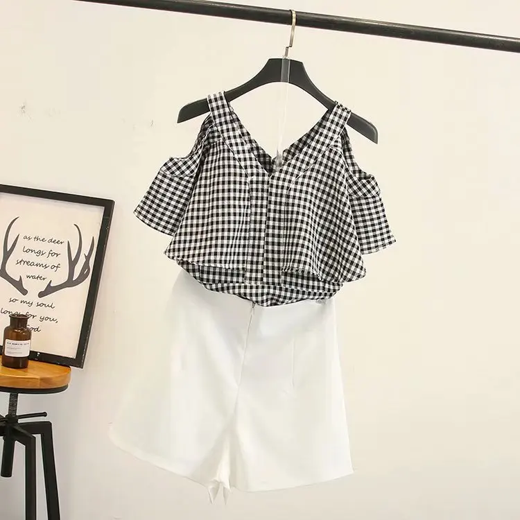 2019 плюс размер повседневный комплект из двух предметов Летняя женская одежда