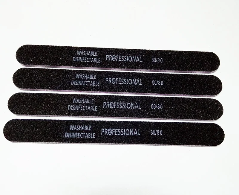 50 шт. линейная черная Песочная профессиональная пилка для ногтей 80/80 фотопилка